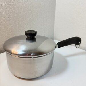 VTG Revere Ware 2 Qt Saucepan Stainless Steel 1801 Clinton ILL USA - w/ Lid